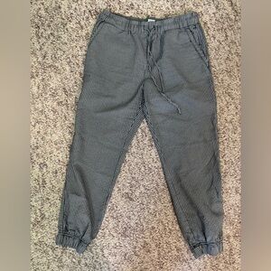 Zac & Rachel Black and White Houndstooth Relaxed Fall Gingham Joggers Pants